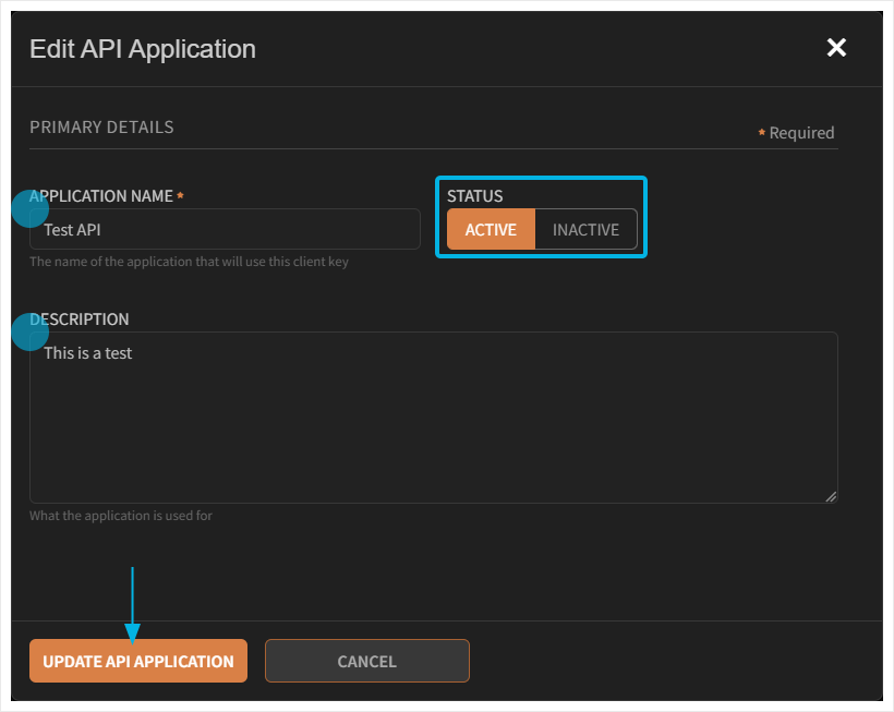 Configuration – API Applications | AIM Platform Support